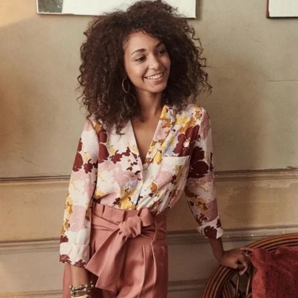 Sezane Florence Shirt 36 Silk Blouse View 4